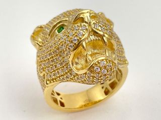 sello oro 18k con circonita