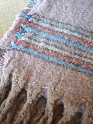 Bufanda beige y multicolor 50x180cm