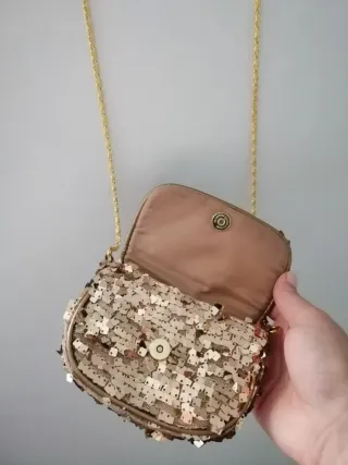 Bolso fiesta lentejuelas dorado