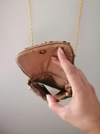 Bolso fiesta lentejuelas dorado