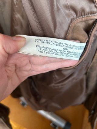 Chaqueta de piel bovina Marrón Talla M grande
