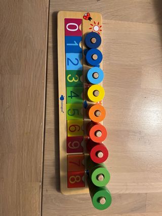 Juego educativo madera números y aros