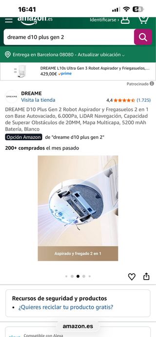 Robot aspirador y suelo Dreame D10 plus gen 2