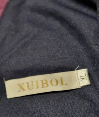 Abito da sera blu con glitter oro