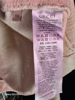 Felpa Gucci bianca con strisce rosse e blu