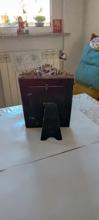 Cornice portafoto decorata oro e argento