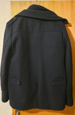 Abrigo de paño hombre negro