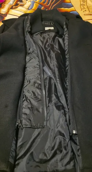 Abrigo de paño hombre negro