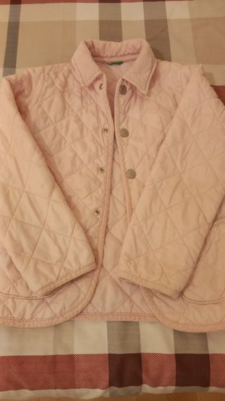 Parka Benetton Rosa Acolchada Niña