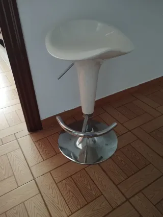 2 Sgabelli da cucina argento e bianco