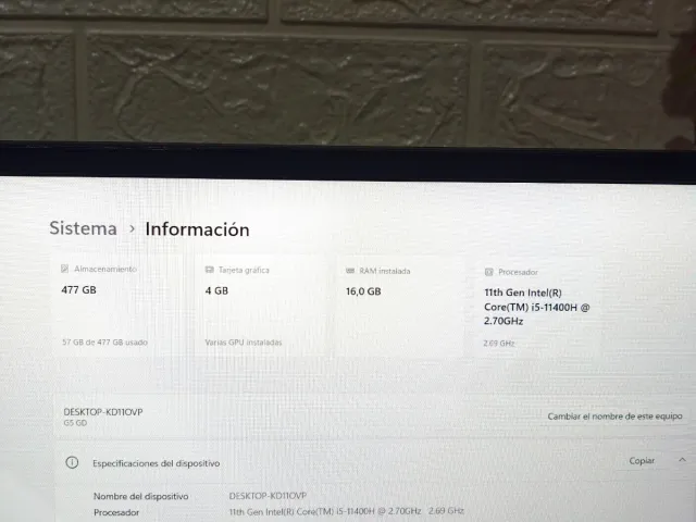 Portátil Gaming G5 Intel I5 11400H 16GB RTX 3050