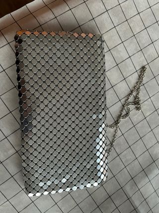 Bolso de fiesta plateado metalizado