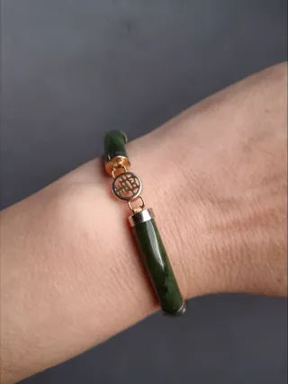 Conjunto de Joyas Pulsera ,Cruz y Anillo Jade