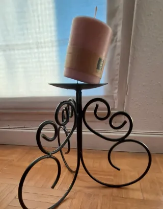 Portacandele in metallo nero