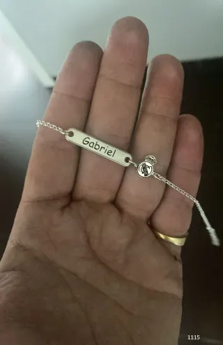 Pulsera Plata 1 Ley con nombre