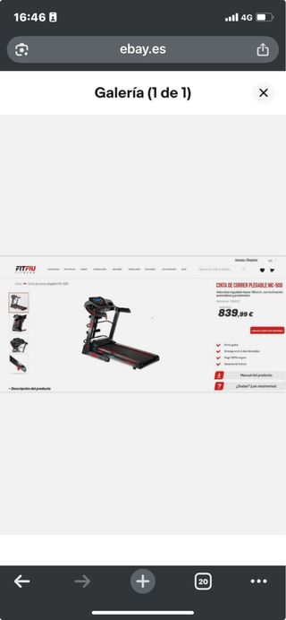 Cinta de correr Fitfiu MC-500 sin usar