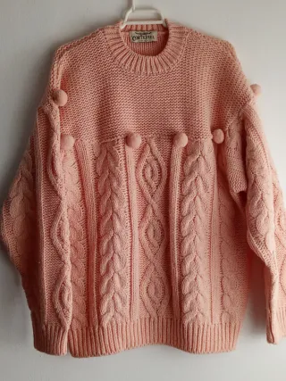 Jersey de manga larga,con adornos de pompones