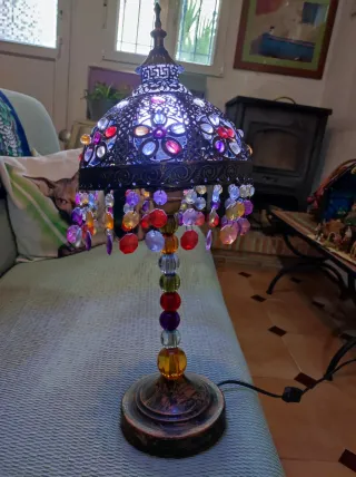 Lámpara diseño árabe multicolor