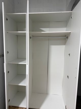 Armario 3 puertas blanco 125x191x53cm