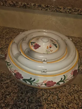 Lámpara de techo cerámica floral las 2 por 10 euro