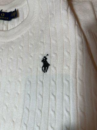 Jersey Ralph Lauren Blanco Logo Azul Talla S