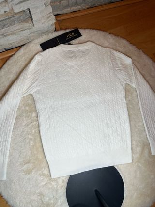 Jersey Ralph Lauren Blanco Logo Azul Talla S