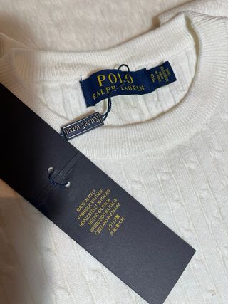 Jersey Ralph Lauren Blanco Logo Azul Talla S
