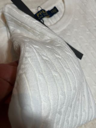 Jersey Ralph Lauren Blanco Logo Azul Talla S