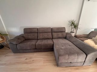 Divano chaise longue grigio 290 cm SOFÁ CAMA con cassetto
