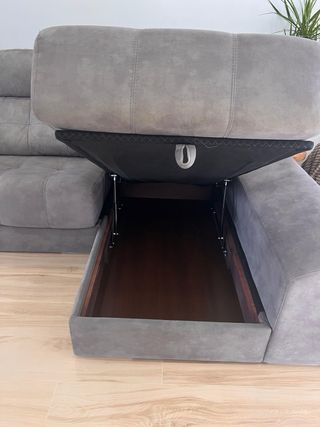 Divano chaise longue grigio 290 cm SOFÁ CAMA con cassetto