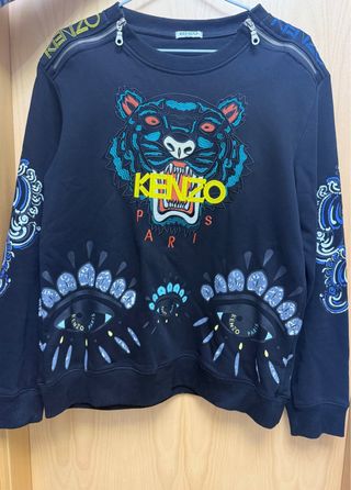 Sudadera Kenzo Paris Negra con Estampado Tigre