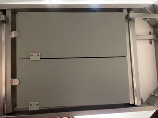 Mesa cristal morado extensible + 2 taburetes