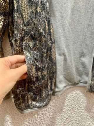 Chaqueta Lentejuelas Pull&Bear M/38 Gris/Oro