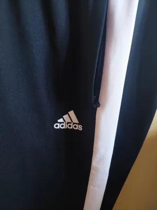 Pantalón Adidas Mujer Negro y con rayas rosa