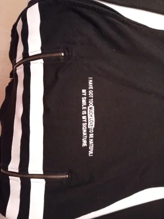 Vestido Sudadera NYC Negro con Cremalleras