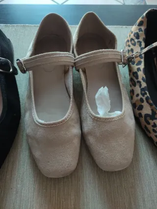 3 pares francesitas planas hebilla T37-38