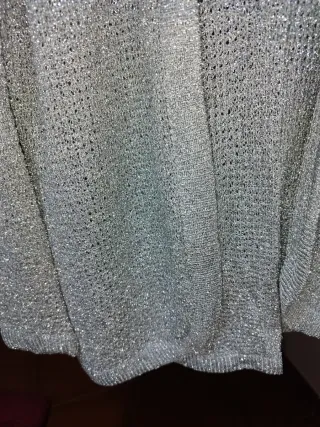 Chaqueta fiesta plateada talla única