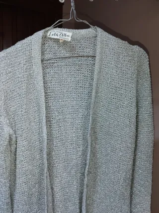 Chaqueta fiesta plateada talla única