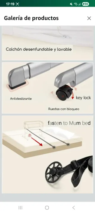 Minicuna colecho viaje plegable