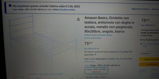 Letto singolo in metallo bianco smontabile