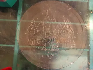 Piatto Natale Vetro Decorato