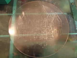 Piatto Natale Vetro Decorato