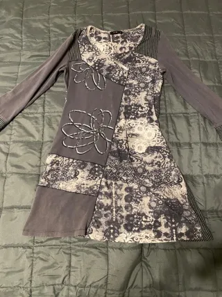 Vestito donna fantasia grigio beige