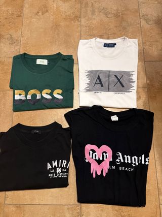 Pack 4 Camisetas S (Amiri, Armani, Boss, Palm)