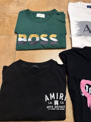 Pack 4 Camisetas S (Amiri, Armani, Boss, Palm)