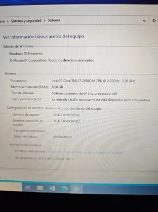 Portátil Asus Core i7 2670QM.