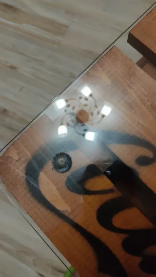 Mesa Coca-Cola Madera y Metacrilato