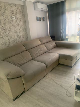 Divano letto chaise longue 3 posti grigio