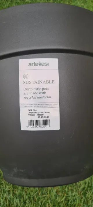 3 Vasi Capri 25 Neri con piatti