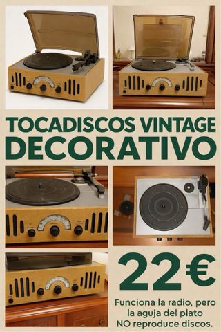 Tocadiscos Vintage Decorativo
